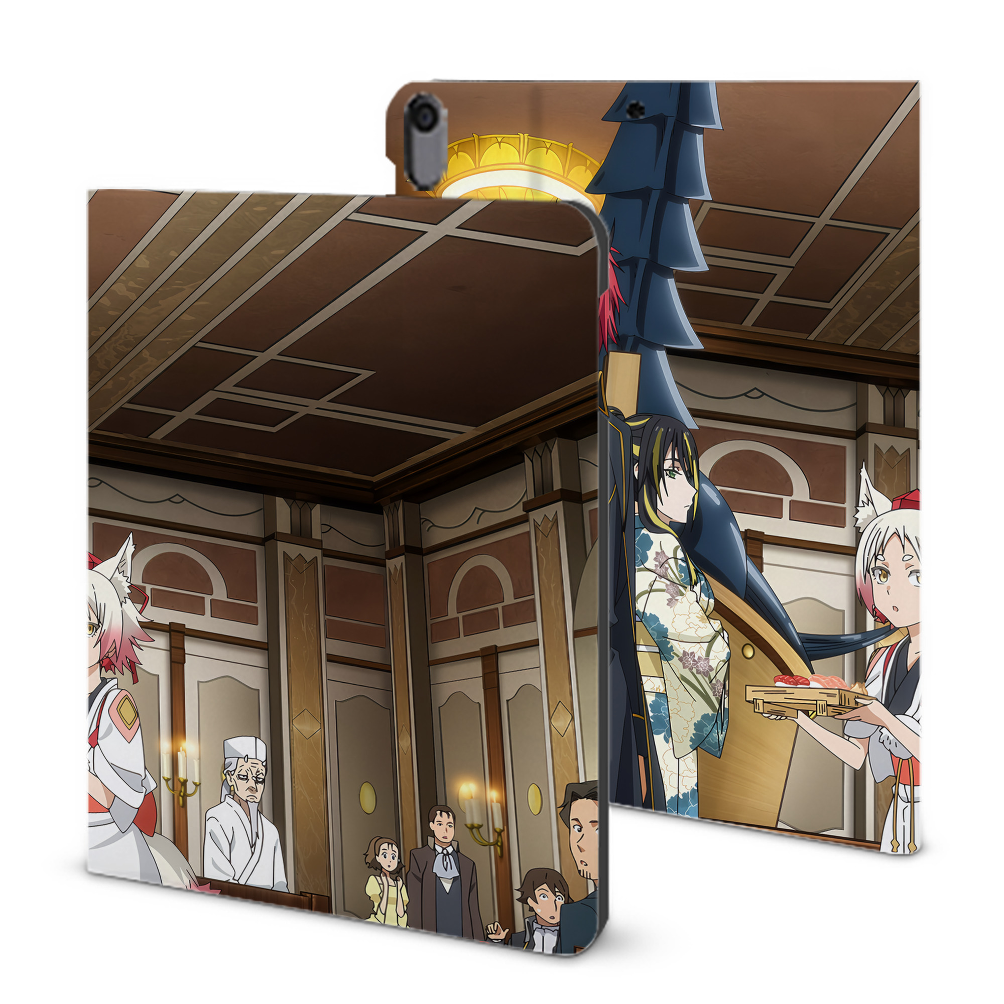 （画像用） 転スラ Regarding Reincarnated to Slime IPad ケース ブック型 PUレザー TPU 耐衝撃 軽量 薄型 ペン収納なし 全面保護 IPad 各モデル対応
